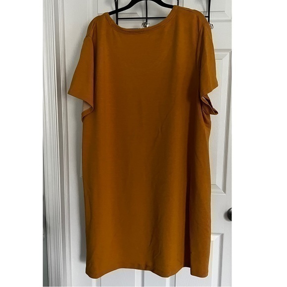 Calvin Klein Plus Size Mustard Yellow Short Sleeve T Shirt Mini Dress - Picture 10 of 16